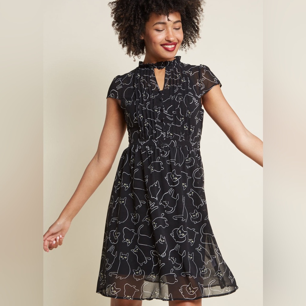 Oh Say Can Museum Black Cat Dress